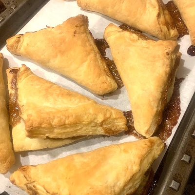 Baked apple turnovers right out of the oven