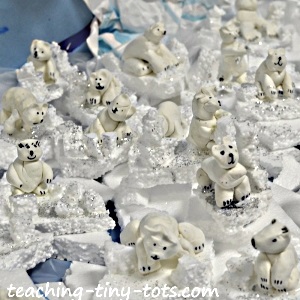 Free form clay polar bears