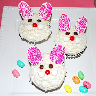 Easter bunny cupcakes