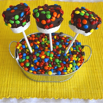 Marshmallow Pops with M & M's