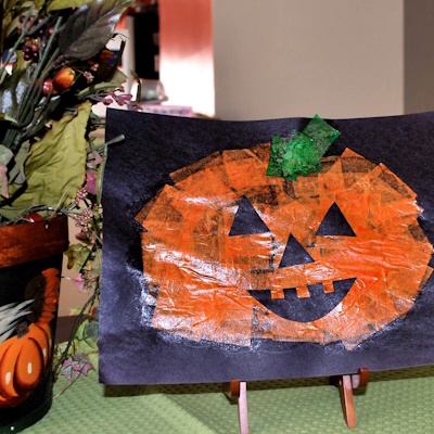 Pumpkin Craft with Tissue
