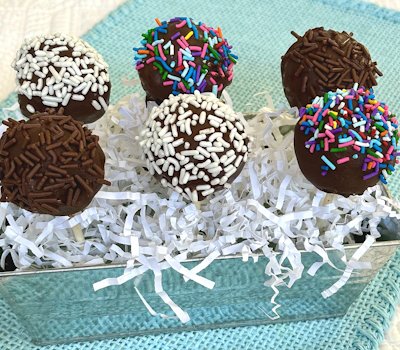 Brownie Pops with Sprinkles