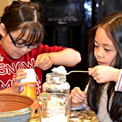 Girls Making Pancakes