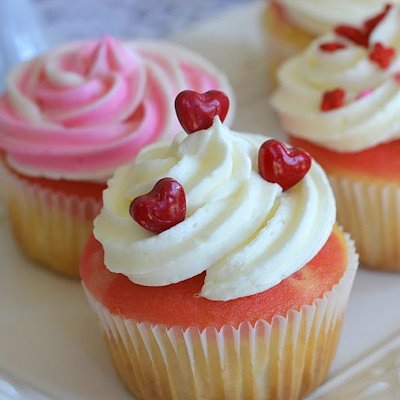 Marbled Valentines Cupcakes with Sprinkles